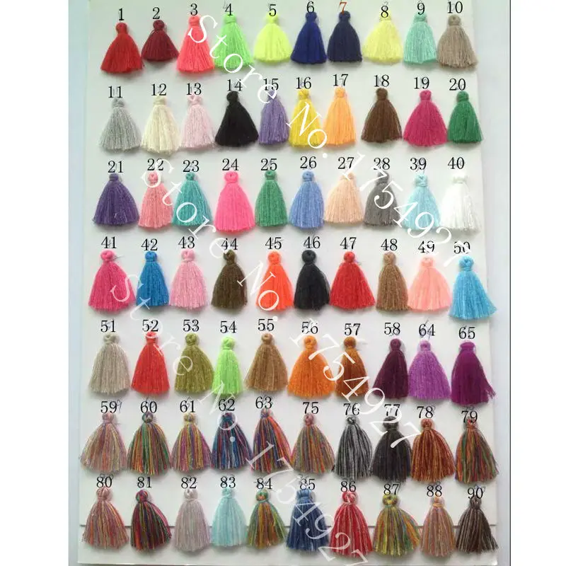 

2019 Bohemian national style Multipurpose textile small tassel 3cm 50pcs An order you can choose 5 colors