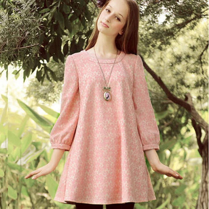 

Women Clothes Tops For Pregnant Women Maternity One-Piece Dress Loose Maternity Lace Three Quarter Basic Dress Maternity Top