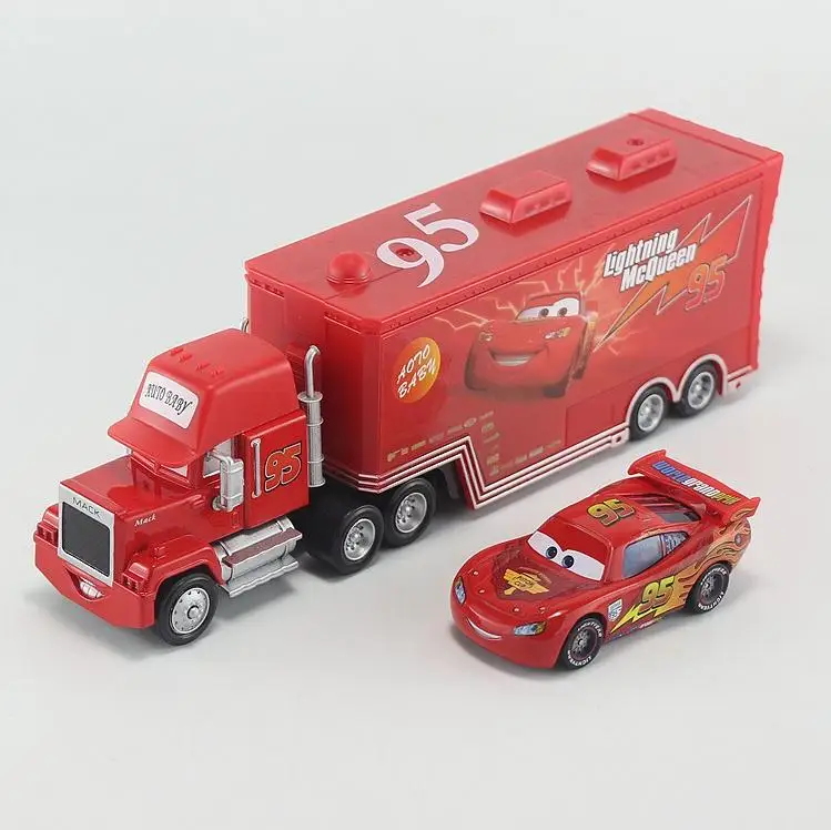 Lowest Price 2pcs Cars Diecast No.95 Mack Racer's Truck lightings Metal Toy Car For Children 1:55 Loose Brand New In Stock Lightning McQueen Lowest Price 2pcs Cars Diecast No.95 Mack Racer's Truck lightings Metal Toy Car For Children 1:55 Loose Brand New In Stock Lightning McQueen