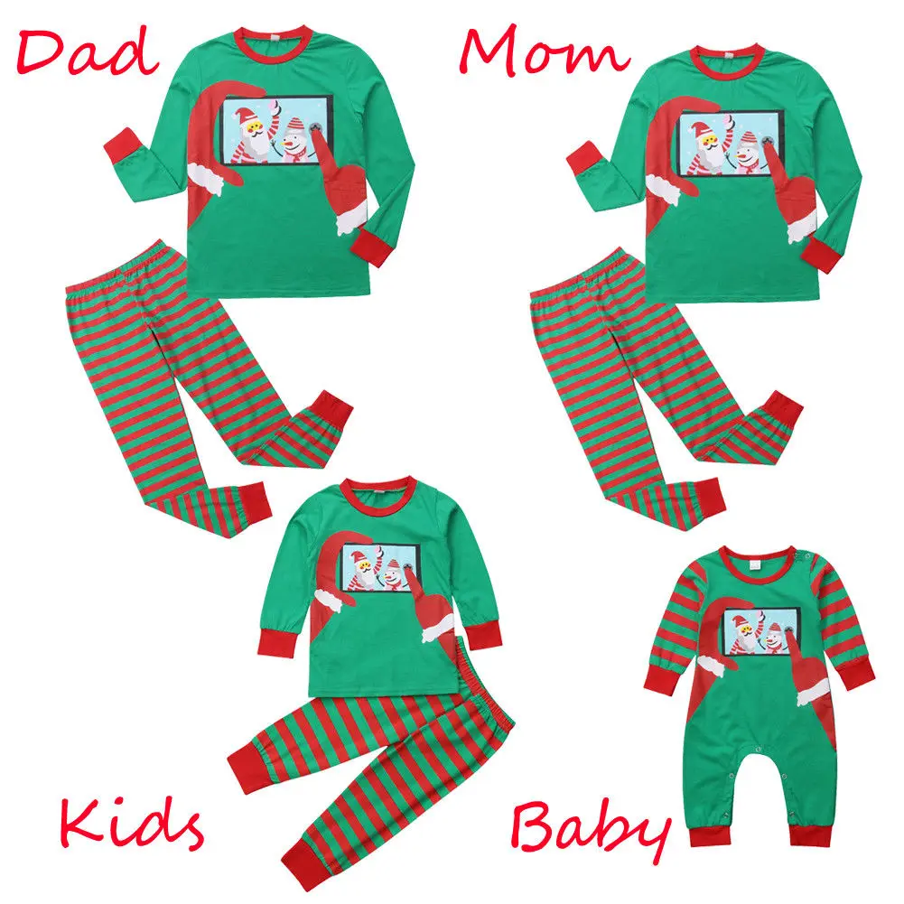 

New Family Matching Outfits Clothes Sets Women Kids Christmas Pajamas Xmas Nightwear Pajamas PJs Set