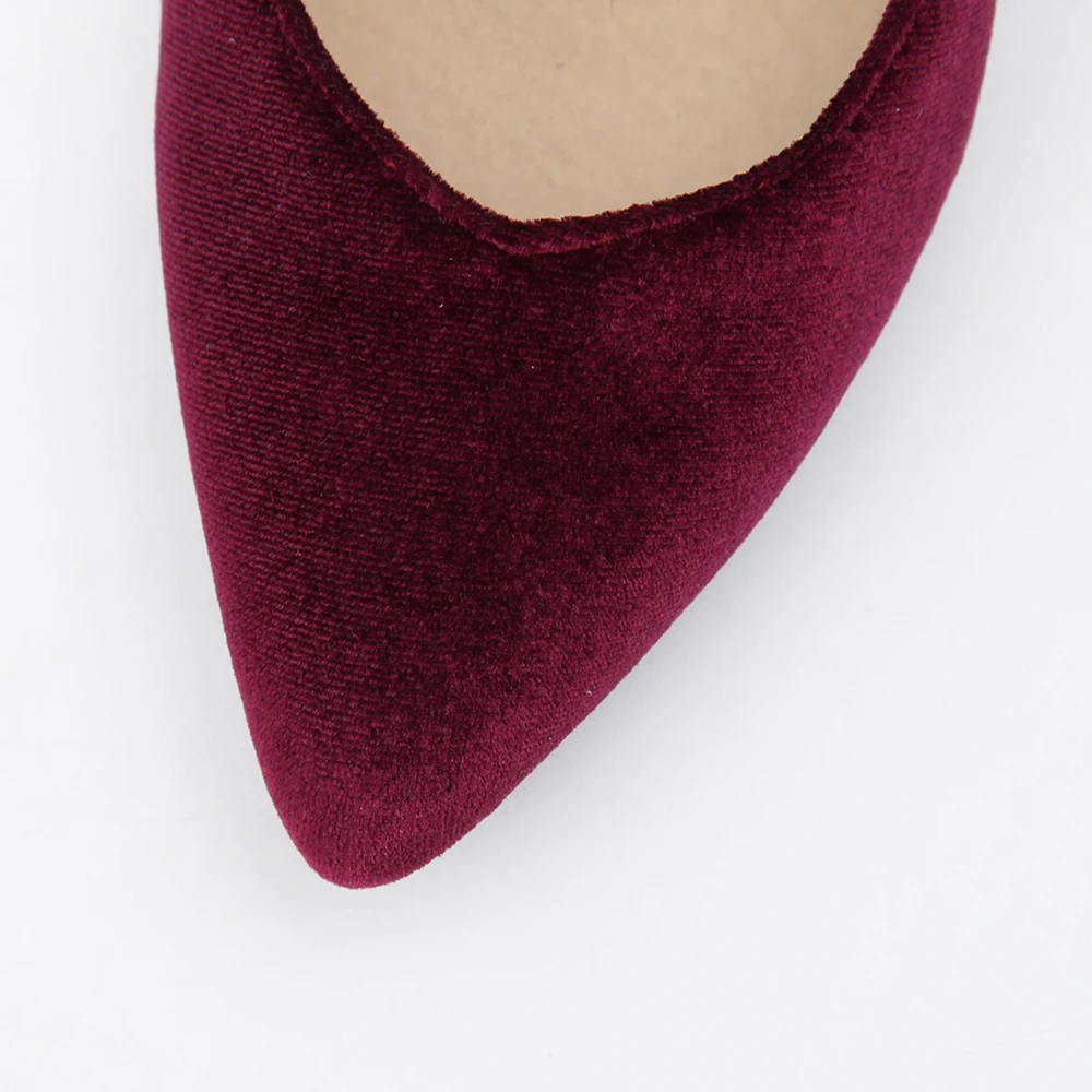 Black Pompes wine Chaussures Flock Profonde Talon Dames Grandes green De Mariage Peu Femmes Vin Carré Tailles Pour Noir Rouge Pointu Concise Bout RqHqPwA