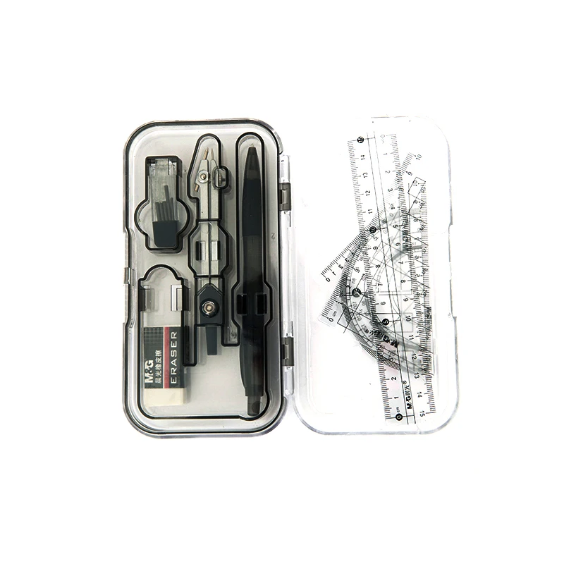 1 Set Metal Angle Protractor School Supplies Compass Graphing