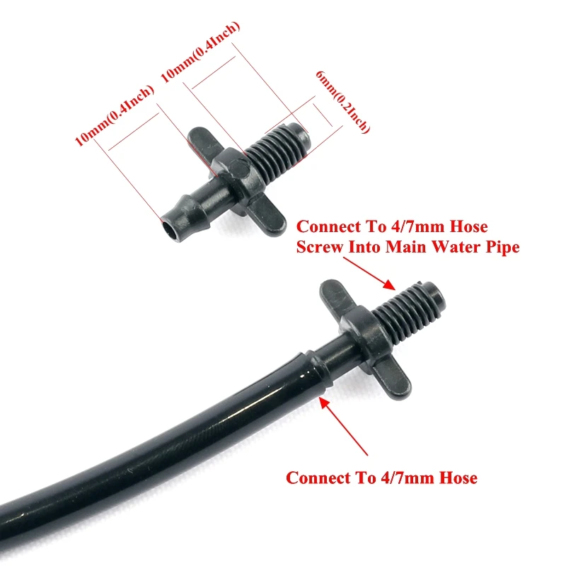 50 шт. M6-6mm 4/7 мм шланг разъем для дома и сада капельного полива и орошения с красивыми растениями цветком полива установки разъемы