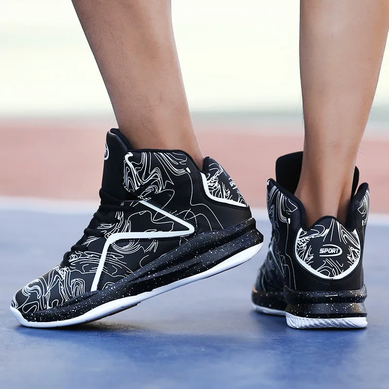 High-top hombres zapatos de baloncesto transpirable zapatos de deporte cesta homme amortiguación zapatillas de deporte de hombre al aire libre Atlético zapatos de baloncesto