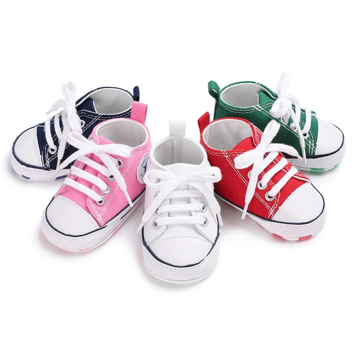 Branded Newborn Sneakers Baby girls Boys Lace-up Canvas Shoes Active All Star Zapatos Bebe Toddler Shoes Infantil Sapatos