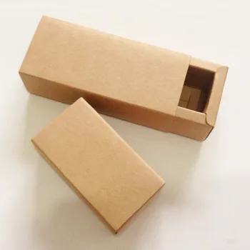 

24Pcs Kawaii Kraft Cardboard Drawer Matchbox Blank Retro Brown Paper Small Gift Packaging Box Lovely Handmade Soap Favors
