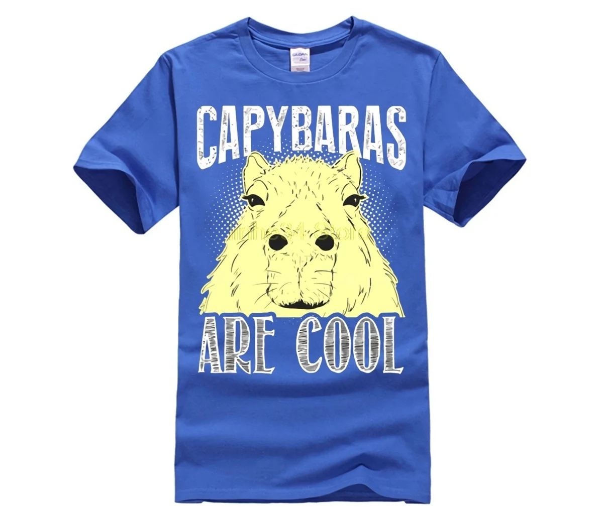 

Tshirt Hipster Cool O Neck Tops Capybaras Funny Print Tops Men Custom T Shirt Design