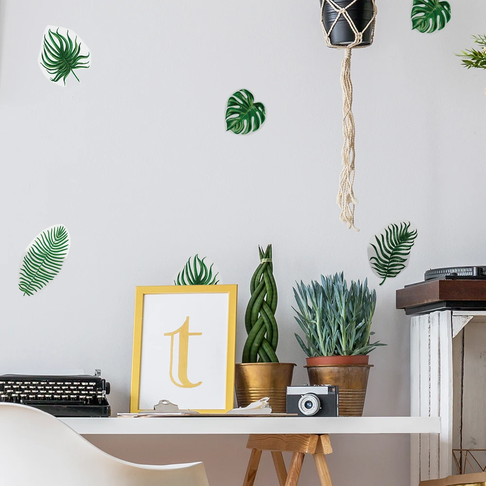 Funlife New Style Wall Stickers Green Leaves For living bedroom