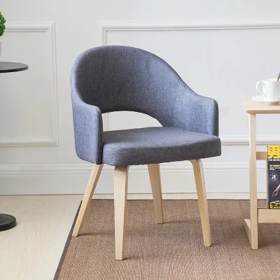 Простой стул для отдыха в скандинавском стиле из твердой древесины, Одноместный кофейный стул, современный компьютерный стул - Цвет: grey