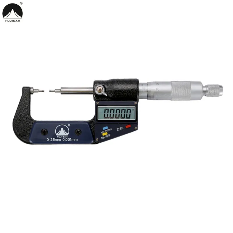 FUJISAN Digital Outside Micrometer 0 25mm/0.001 Gauge Tip Probe 2mm
