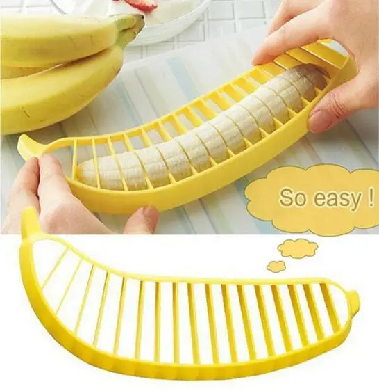 1 pcs Banana Slicer Chopper Cutter Plastic Banana font b Salad b font Make Tool Fruit