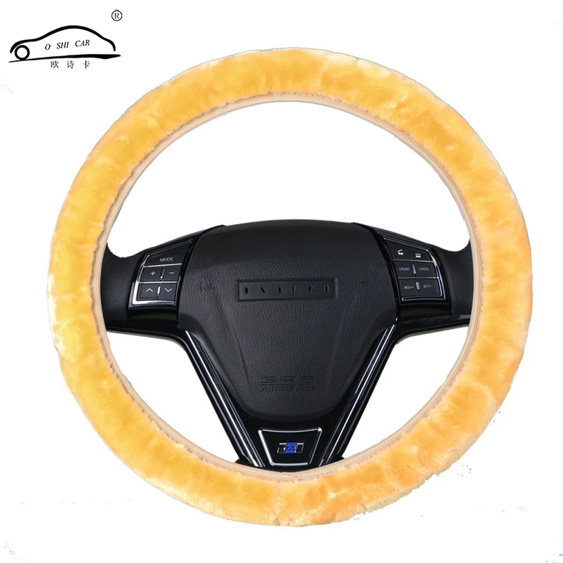

O SHI CAR Winter Wool Steering Wheel Cover Warm Breathable Easy to install