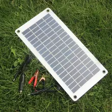BUHESHUI 10W 18V Semi flexible Transparent Solar Panel Cell With DC Output For12V Car Boat Motor