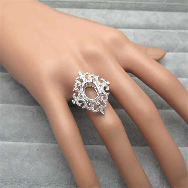 

8x10 mm OVAL CUT SOLID 14K White GOLD DIAMOND SEMI MOUNT SETTING WEDDING