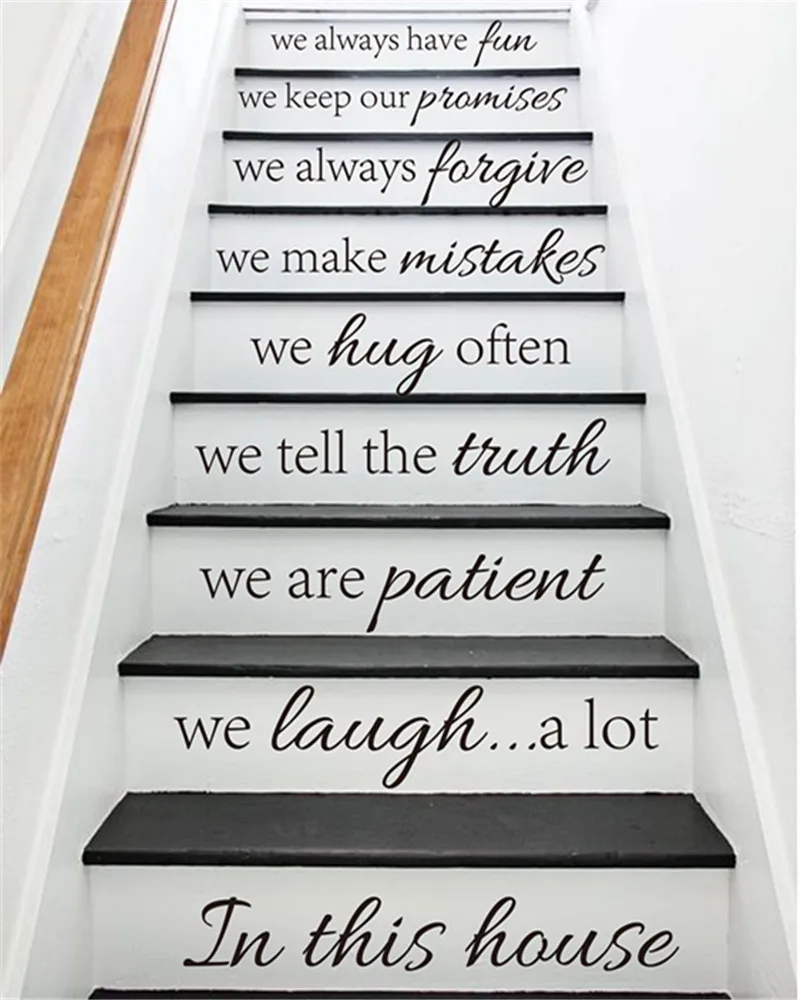 Autocollants Decoratifs Pour Escalier Etiquette De Citation De Famille Decalcomanie D Inspiration Pour Riser L Escalier 639q Aliexpress