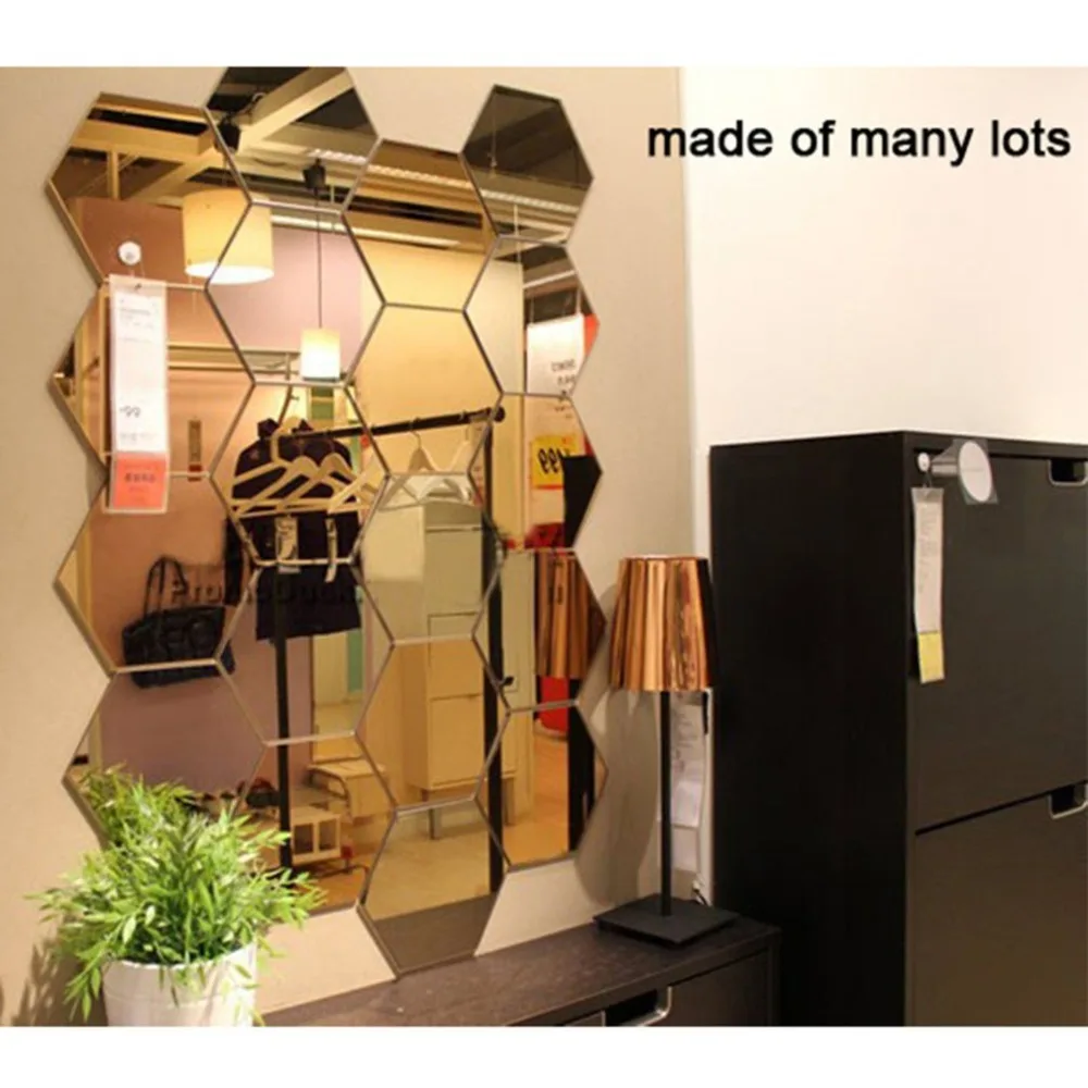 

Honeycomb Thickening PVC Self Adhesive Sticker Crystal Stereo Mirror Wall Sticker Waterproof Background Wallpaper Home Ornament