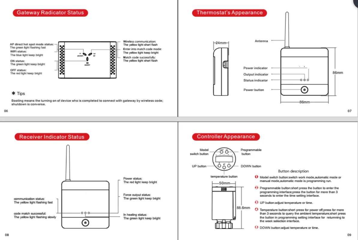  WIFI gas boiler thermostat Thermostatic radiator valve digital programmable thermostat for radiator
