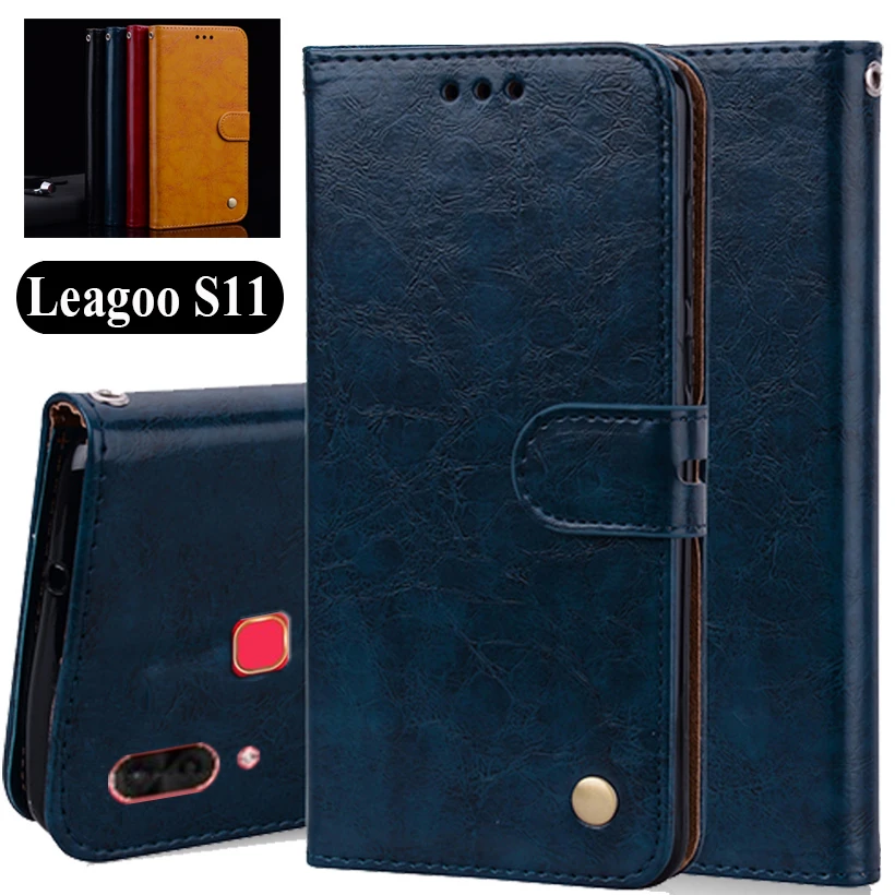 

Luxury PU Leather Slip-resistant Flip Wallet Case For Leagoo S11 Cover Book Case 6.2" Cover Case Bag W02