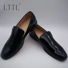 LTTL Black Patent Leather Loafers Handmade Slip On Mens Dress Shoes Designer Fashion Men's Party And Wedding Shoes Summer Flats цена LTTL Black Patent Leather Loafers Handmade Slip On Mens Dress Shoes Designer Fashion Men's Party And Wedding Shoes Summer Flats цены онлайн