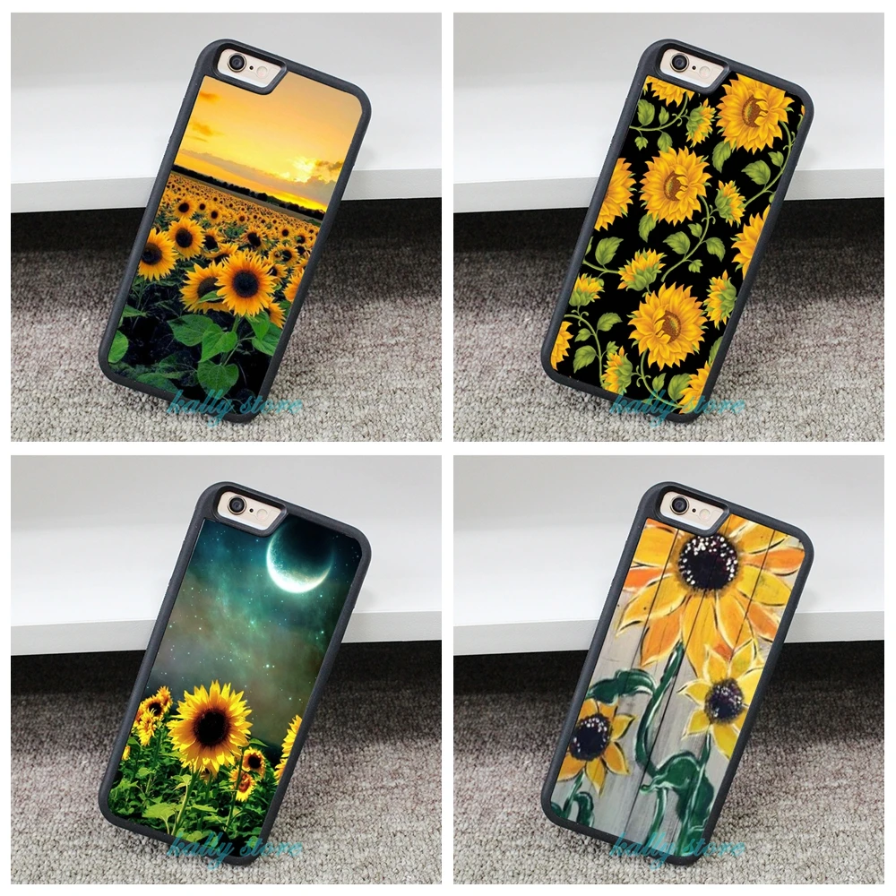 Sunflower Imitation Wood fashion phone Cover Case for iphone 4 4S 5 5S 5C SE 6