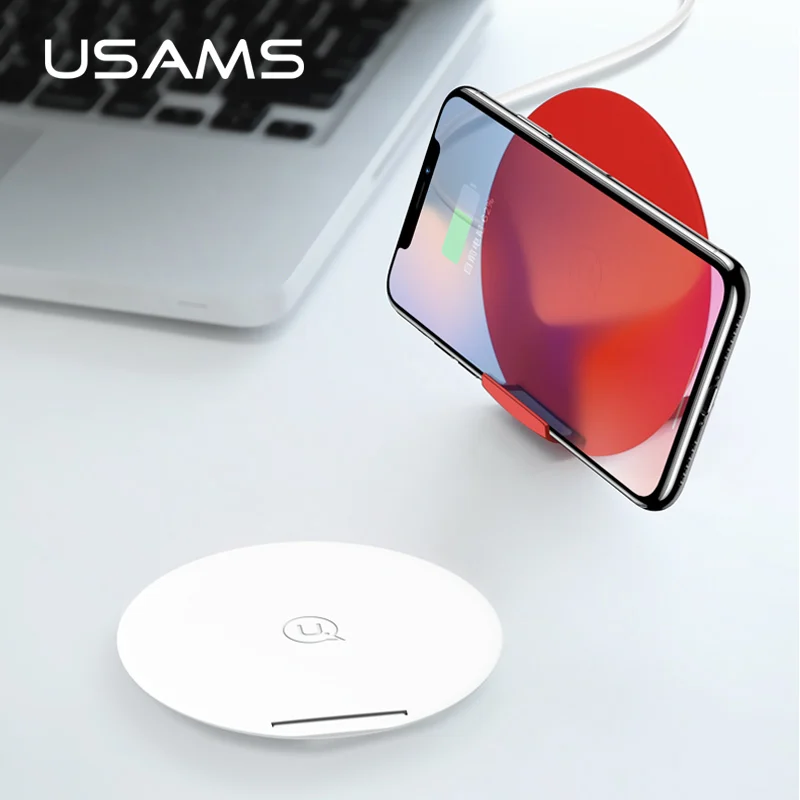 USAMS 2 in 1 Vertical Phone Holder Qi Wireless Charger