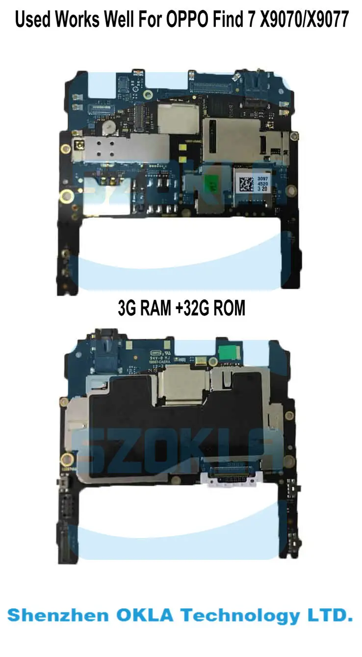 

1pcs Used Works Well For OPPO Find7 Find 7 X9070 X9077 FDD-LTE 3G RAM 32G ROM Mainboard Motherboard Logic Board Replacement