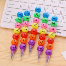 7 цветов, креативный карандаш для улыбки с рисунком из мультфильма, цветной карандаш для улыбки