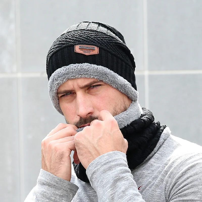 

WORSICO Neck Warm Men's Winter Hat Knit Cap Scarf Winter Hats For Men Women Thick Hat Beanie Soft Knit Skullies Beanies