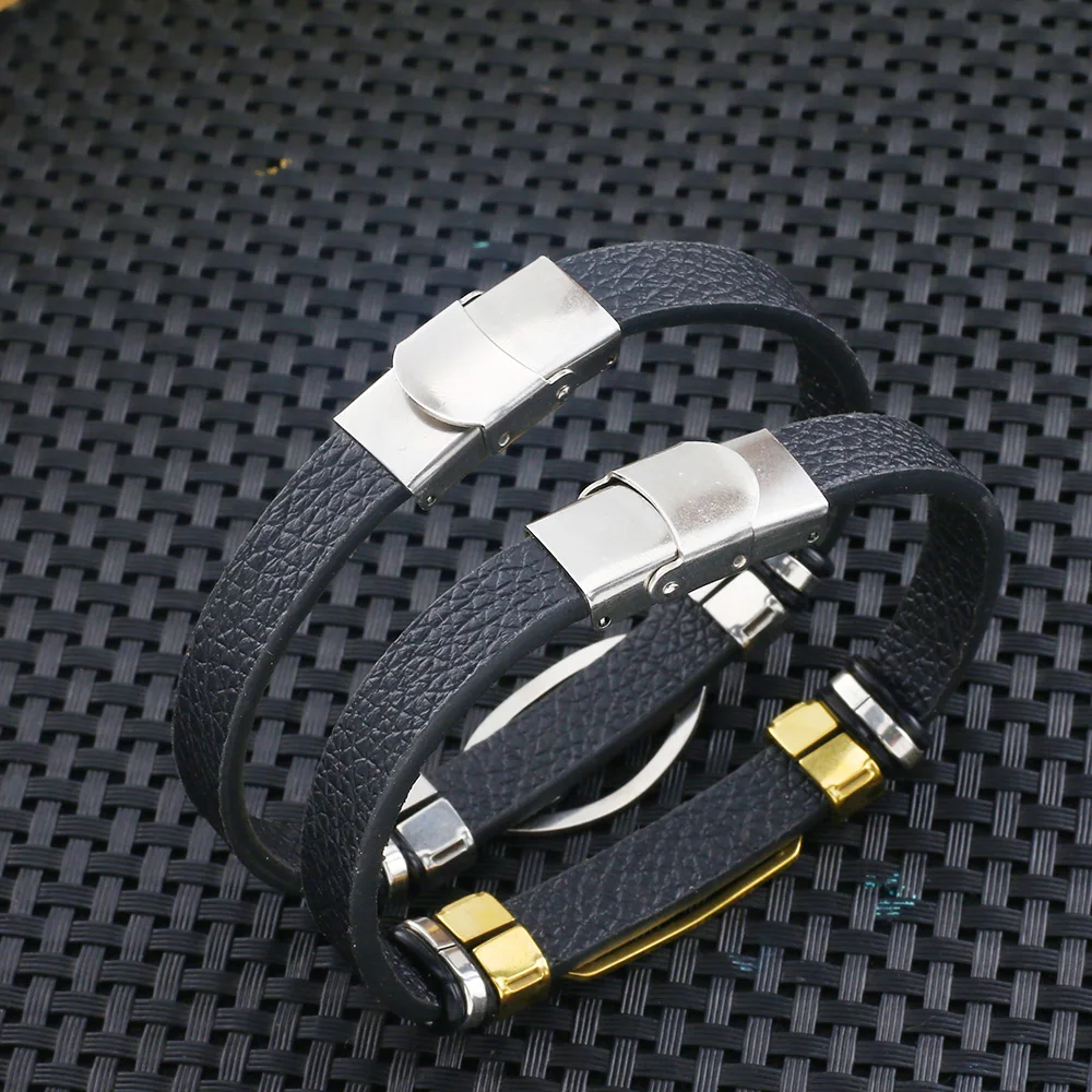 Модные украшения Нержавеющая сталь бесконечность шаблон браслет Высокое качество для мужчин кожаный браслеты pulseira