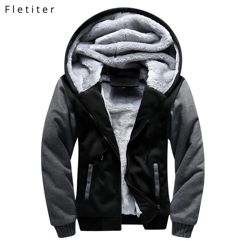 

Fletiter 2019 Winter Tracksuit Men Fashion Thicken Velvet Casual Hooded Warm Thick Hoodie Moleton Masculino Sweatshirt SIZE 4XL