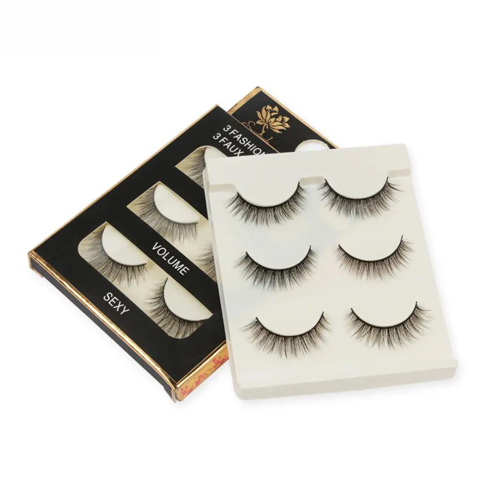 

3 pair Lash Mink Eyelashes 3D Mink Hair Lashes Wholesale 100% Real Mink Fur Handmade Crossing Lashes Thick Lash 11 Styles New
