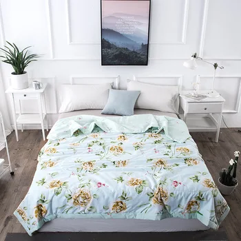 

Cartoon Pattern Panda Flower Summer Spring Thin Quilt Air Condition Soft Touch Blanket