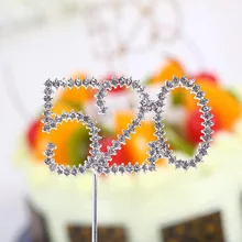 1 шт. номер Форма Bling Diamond Crystal Вставка карты торт украшение Одежда для свадьбы, дня рождения прекрасные подарки