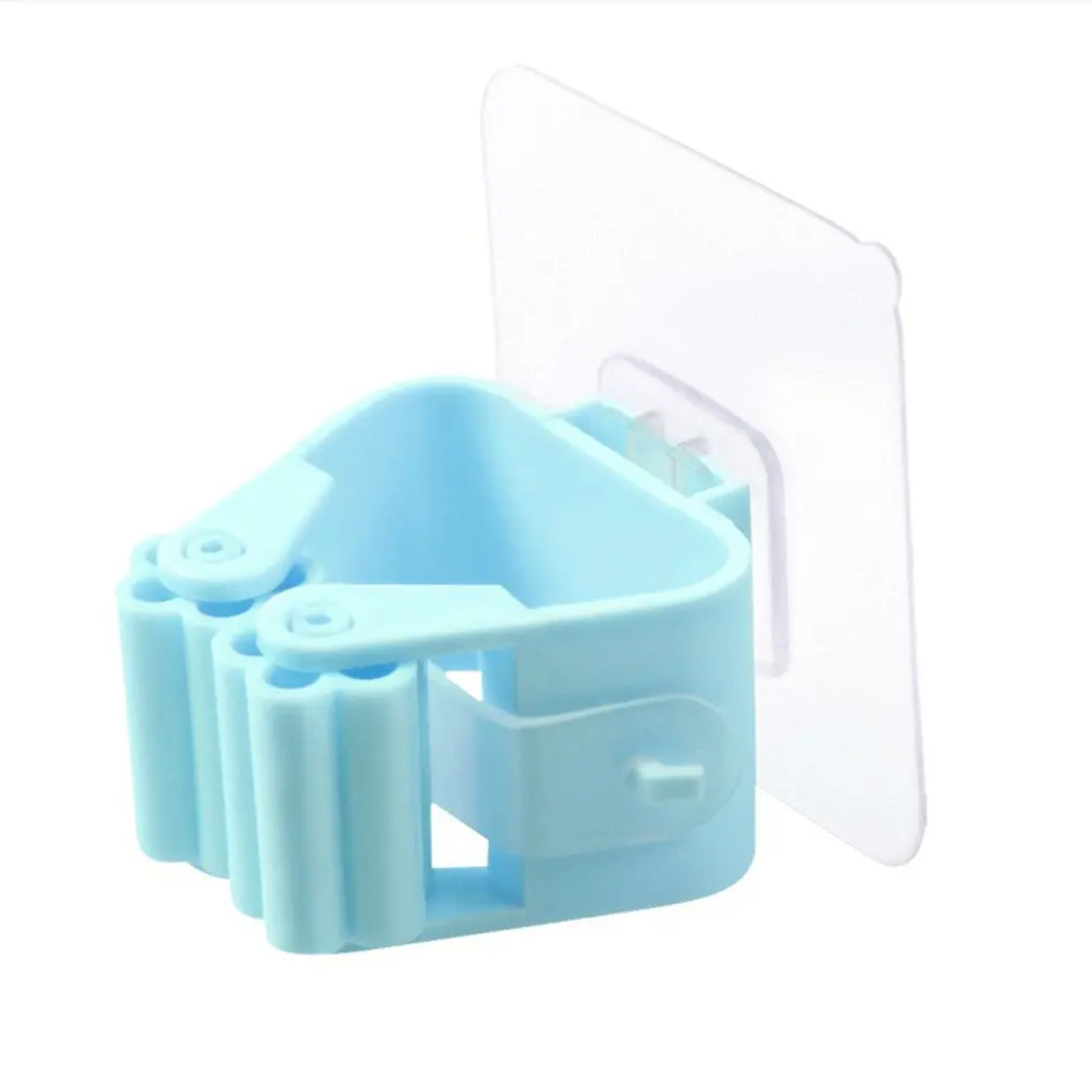 Non Punch Adhesive Wall Mounted Mop Holder Storage Broom Hanger Clip Seamless Mop Hook Bathroom