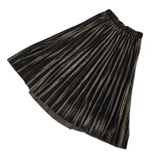 Новая весенняя, летняя, осенняя и зимняя плиссированная юбка Корейская бархатная юбка женская трапециевидная юбка длинная