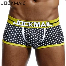 JOCKMAIL, дышащие, Cueca, боксеры, homme, хлопок, мужское нижнее белье, боксеры, U выпуклый мешочек, сексуальные мужские трусы, мужские боксеры, Гей Трусы