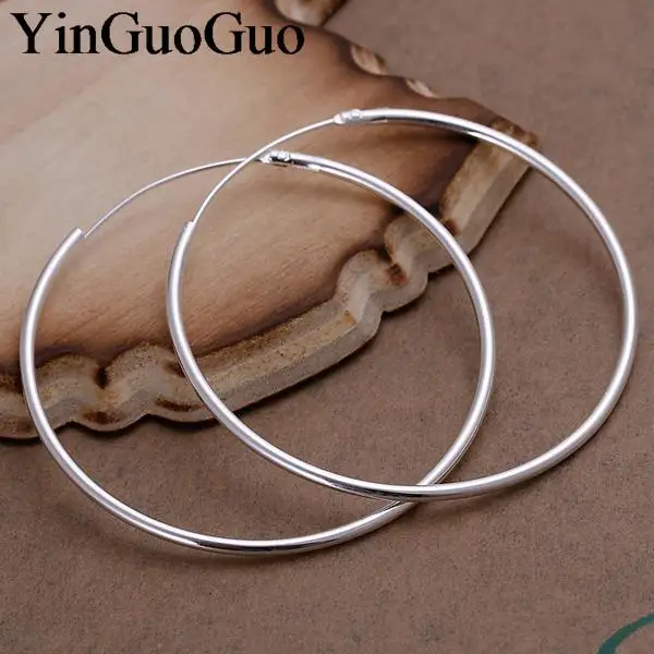 Hot Unusual Silver Plated Hoop Earrings Fashion Jewelry Hot Unusual Silver Plated Hoop Earrings Fashion Jewelry Smooth Round Circle