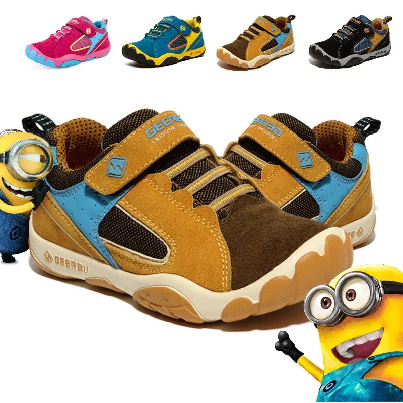Детские кроссовки для мальчиков, детская обувь для бега для девочек, брендовая детская повседневная Уличная обувь, кожаная обувь для мальчиков 28-38, 4 цвета