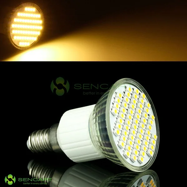E14 60 SMD 3528 LED Warm White 4W 240lm Spot light bulb AC 85V~265V | Освещение