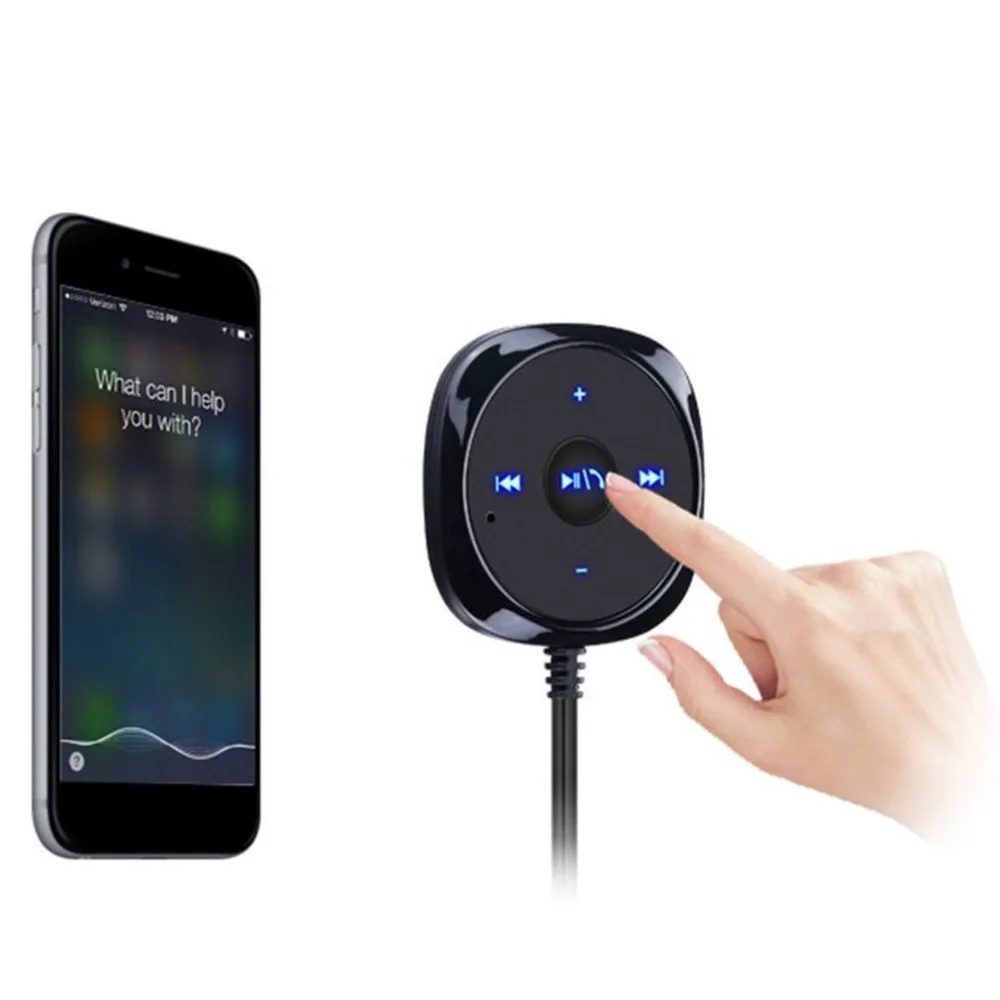 Wireless Bluetooth Car Kit Support for Siri 3.5mm AUX Audio Music Receiver Player Hands-free Speaker 5V USB Car Charger dropship