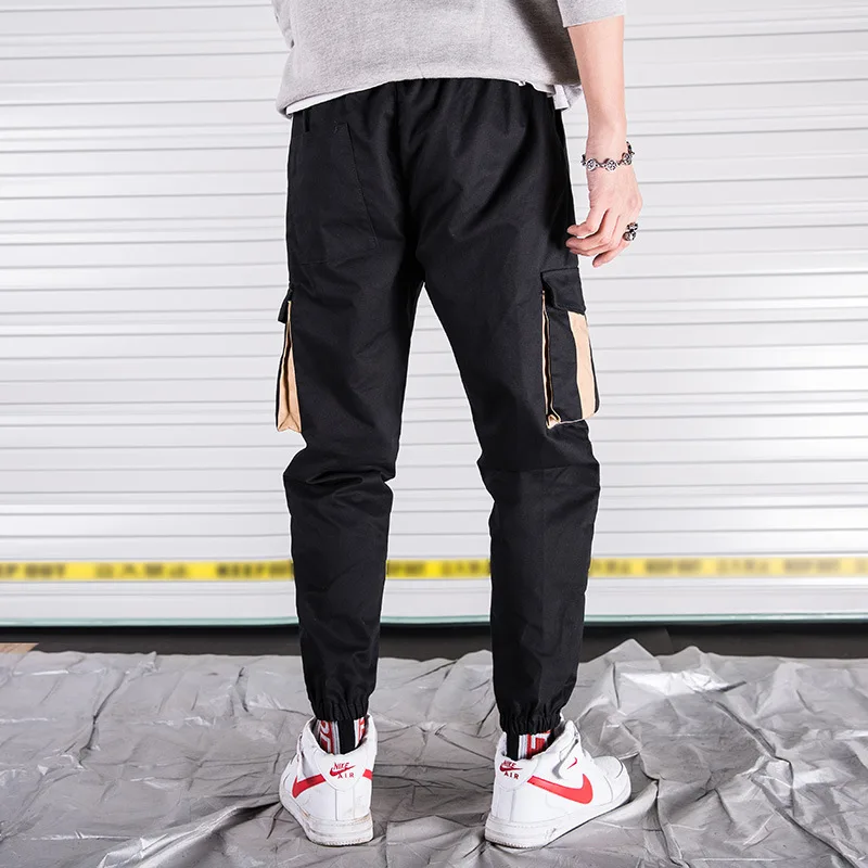 Spring and Autumn country tide loose Velcro multi-pocket function overalls men's tide brand Korean casual hip-hop beam feet pant