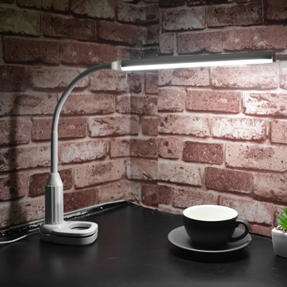

USB Powered Touch Sensor LEDs Eye Protection Clamp Clip Light Table Lamp Stepless Dimmable Brightness Flexible Lamp Desk