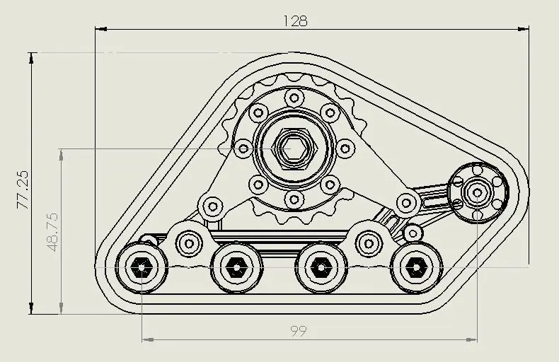 Комплект треков(4 шт.) для снегохода Tamiya CR-01 Jeep Wrangler/Ford Bronco