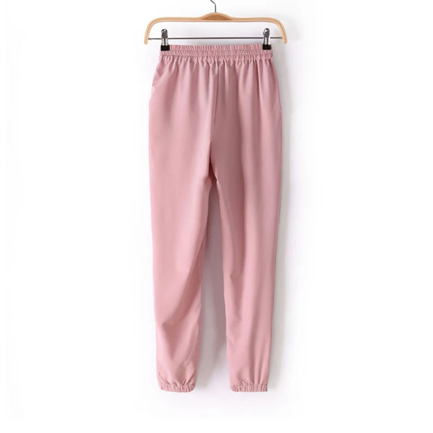 

New Arrival Autumn Casual Harem Pants Drawstring Elastic Waist Pants Chiffon Pants Women Long Pants Plus Size Women Trousers