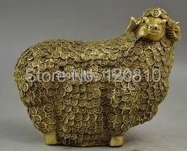 

Handwork Copper Carving Elegant Sheep Bring Fortune Deicate & Precious Statue
