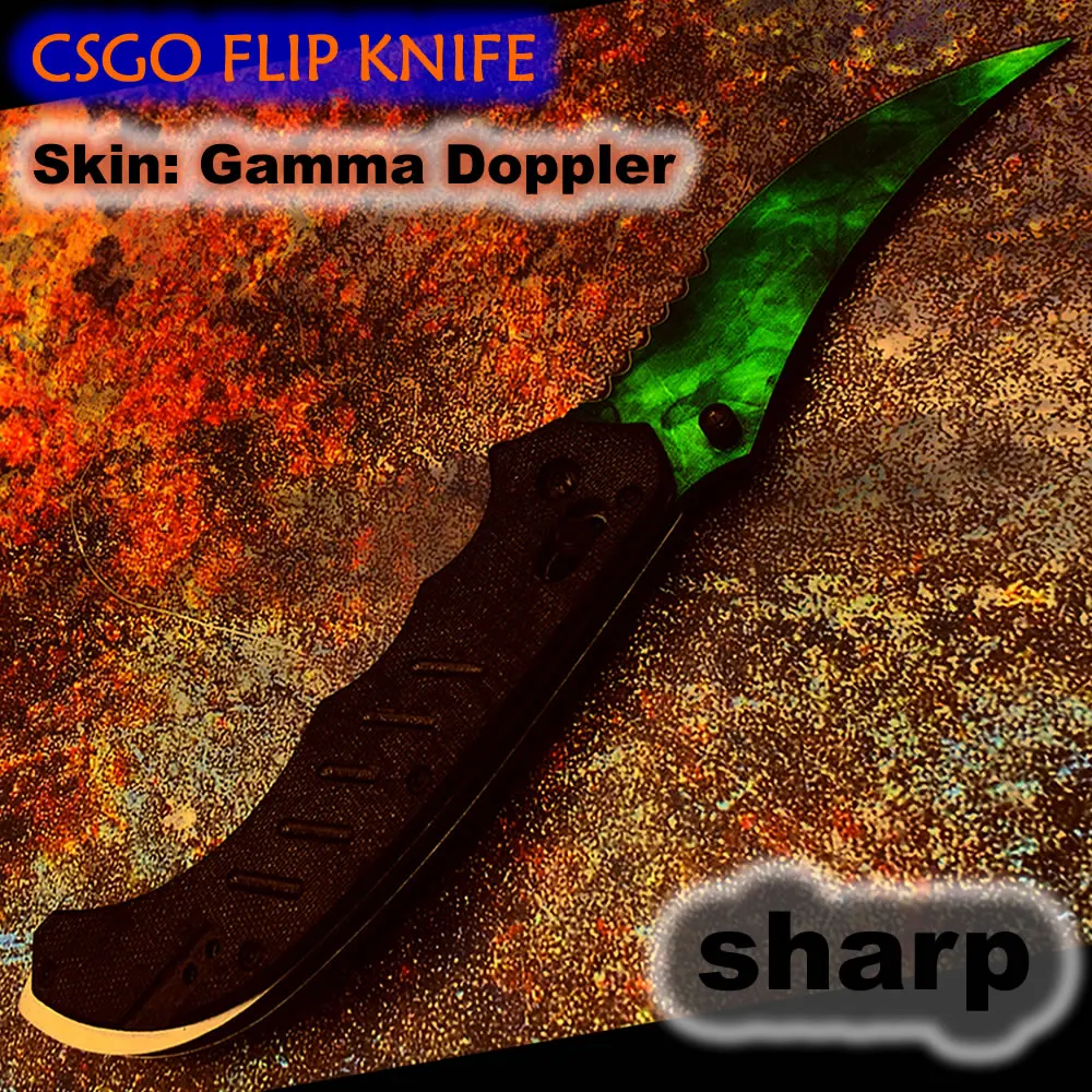 Gamma Doppler Flip knife G10 handle huntsman bowie m9 CS GO Karambit Sharp Game Tactical Knives Camping Fighting Hunting outdoor |