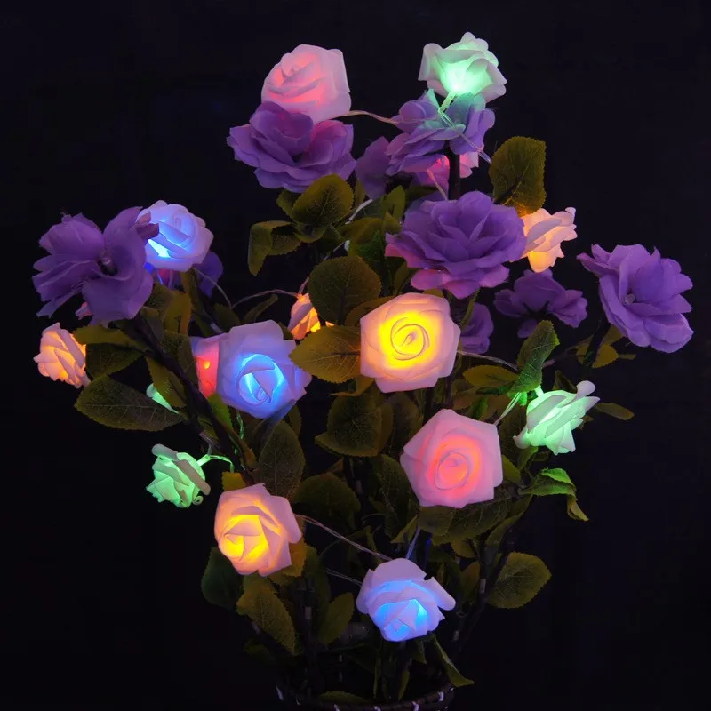 HOT SALE 2M/3M/4M/5M/10M Battery operated LED Rose Flower Christmas holiday String Lights for Valentine Wedding Decoration HOT SALE 2M/3M/4M/5M/10M Battery operated LED Rose Flower Christmas holiday String Lights for Valentine Wedding Decoration