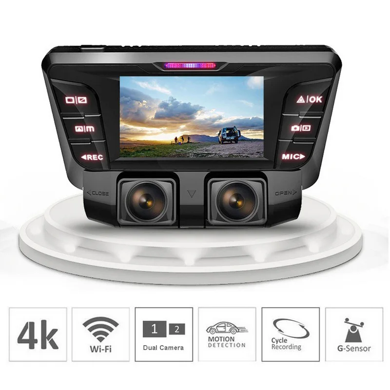 Dash Cam Driving Recorder Full HD Dual Channel Gravity Sensor Easy Installation WDR And Night Vision Wifi Auto Dvr Camera