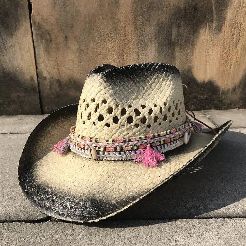 Женская Ковбойская шляпа Sombrero Hombre элегантная ковбойская в ковбойском стиле с