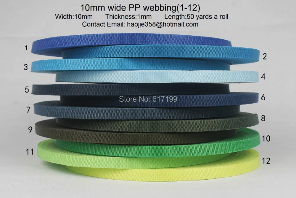 

3/8''inch(10mm)wide 50 yards long a roll Polypropylene webbing (1-12)